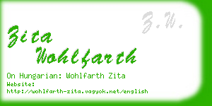 zita wohlfarth business card